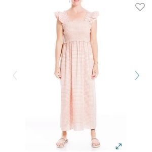 Max Studio Flutter Sleeve Gingham Maxi Dress
